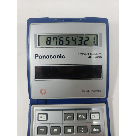 VTG Panasonic Solar Calculator JE-362NU Silver Folding Works Well Made in Japan - Picture 13 of 16
